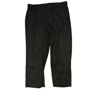 J. Jill Linen Stretch Crop Pants Capri SZ LG Petite Black Linen Blend Casual